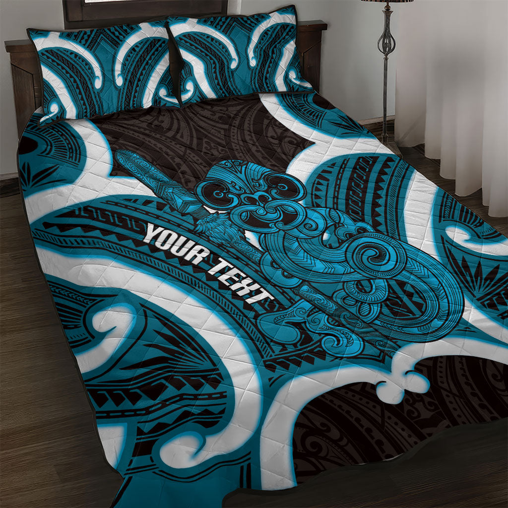 Kikorangi Aotearoa Atua Tumatauenga Personalised Quilt Bed Set Maori God Of War Tiki With Taiaha