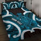 Kikorangi Aotearoa Atua Tumatauenga Personalised Quilt Bed Set Maori God Of War Tiki With Taiaha