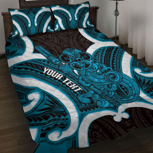 Kikorangi Aotearoa Atua Tumatauenga Personalised Quilt Bed Set Maori God Of War Tiki With Taiaha