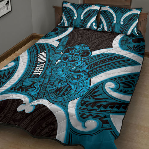 Kikorangi Aotearoa Atua Tumatauenga Personalised Quilt Bed Set Maori God Of War Tiki With Taiaha