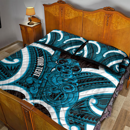 Kikorangi Aotearoa Atua Tumatauenga Personalised Quilt Bed Set Maori God Of War Tiki With Taiaha