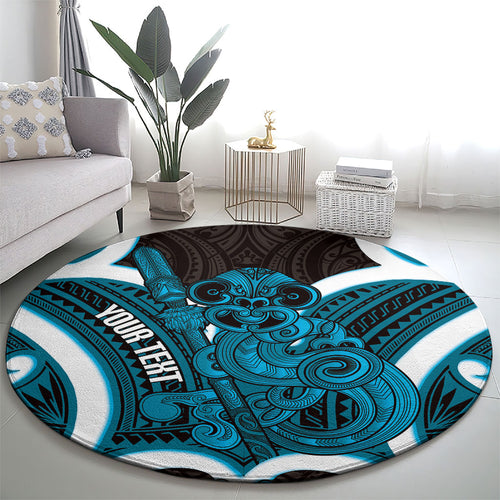 Kikorangi Aotearoa Atua Tumatauenga Personalised Round Carpet Maori God Of War Tiki With Taiaha