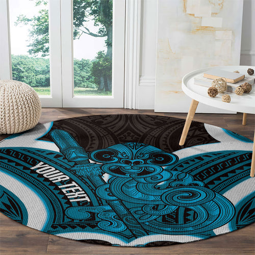 Kikorangi Aotearoa Atua Tumatauenga Personalised Round Carpet Maori God Of War Tiki With Taiaha