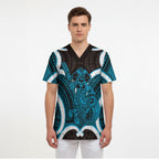 Kikorangi Aotearoa Atua Tumatauenga Personalised Scrub Top Maori God Of War Tiki With Taiaha
