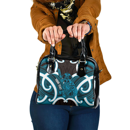 Kikorangi Aotearoa Atua Tumatauenga Personalised Shoulder Handbag Maori God Of War Tiki With Taiaha