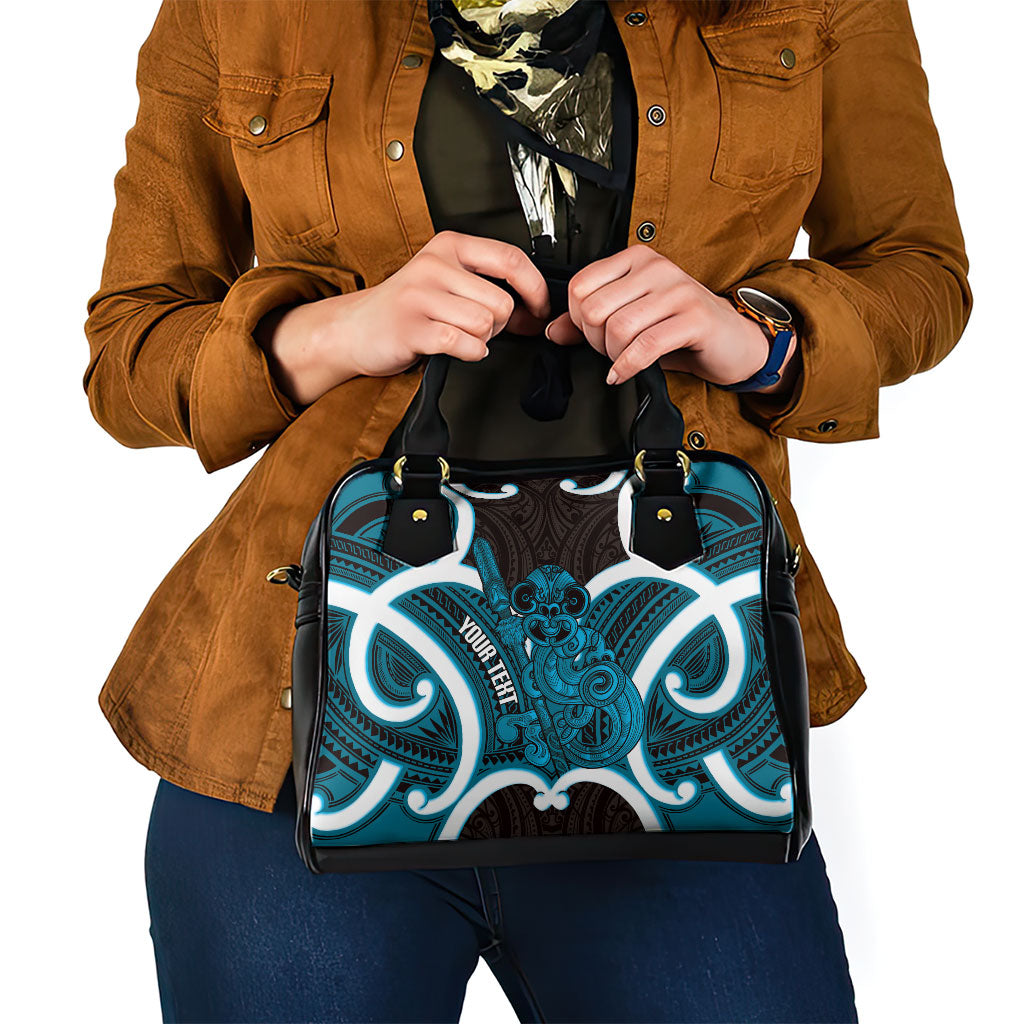 Kikorangi Aotearoa Atua Tumatauenga Personalised Shoulder Handbag Maori God Of War Tiki With Taiaha