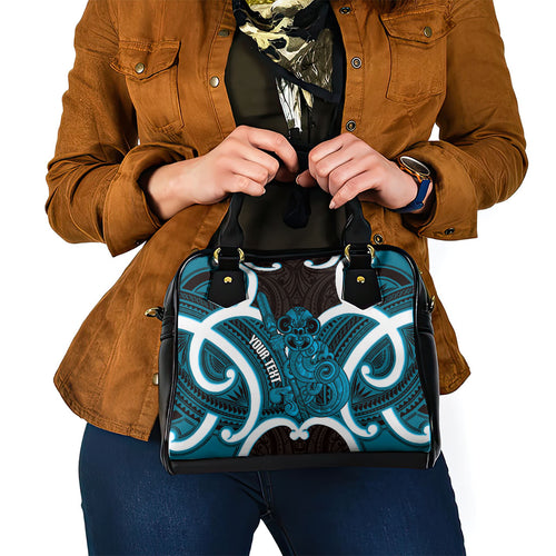 Kikorangi Aotearoa Atua Tumatauenga Personalised Shoulder Handbag Maori God Of War Tiki With Taiaha
