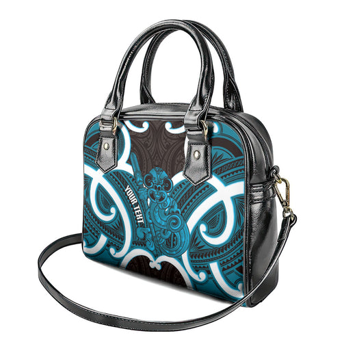 Kikorangi Aotearoa Atua Tumatauenga Personalised Shoulder Handbag Maori God Of War Tiki With Taiaha