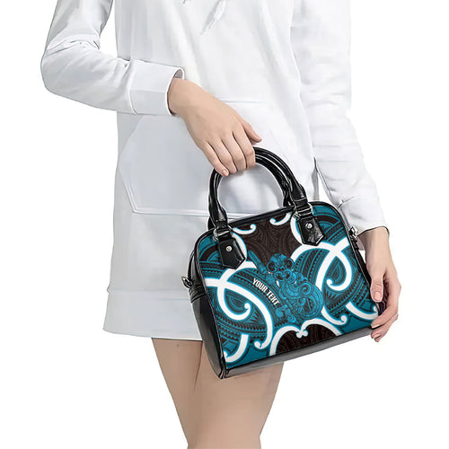 Kikorangi Aotearoa Atua Tumatauenga Personalised Shoulder Handbag Maori God Of War Tiki With Taiaha