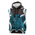 Kikorangi Aotearoa Atua Tumatauenga Personalised Sleeveless Hoodie Maori God Of War Tiki With Taiaha