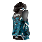 Kikorangi Aotearoa Atua Tumatauenga Personalised Sleeveless Hoodie Maori God Of War Tiki With Taiaha