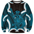 Kikorangi Aotearoa Atua Tumatauenga Personalised Sweatshirt Maori God Of War Tiki With Taiaha