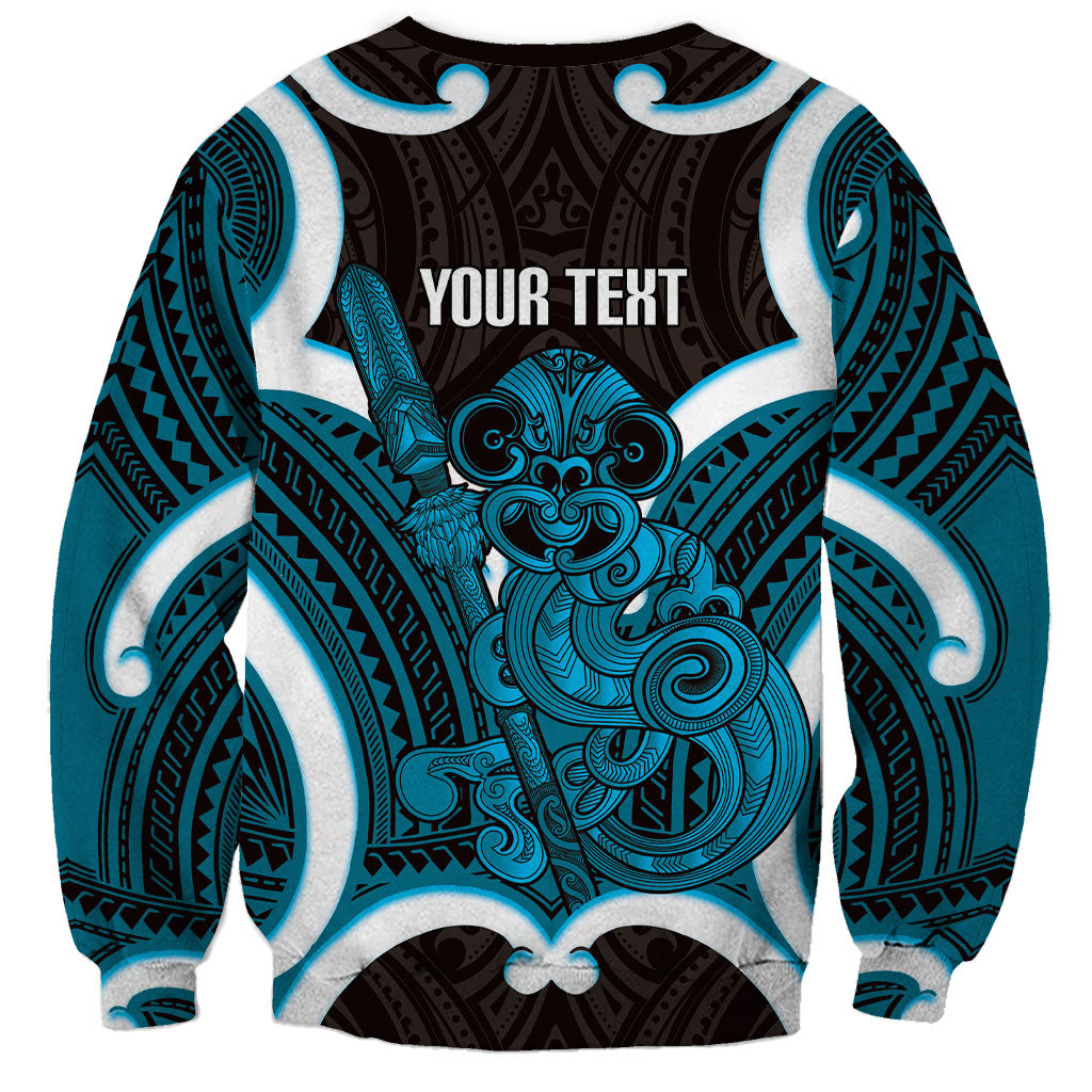 Kikorangi Aotearoa Atua Tumatauenga Personalised Sweatshirt Maori God Of War Tiki With Taiaha