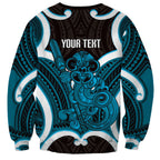 Kikorangi Aotearoa Atua Tumatauenga Personalised Sweatshirt Maori God Of War Tiki With Taiaha