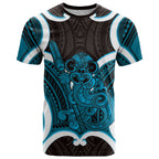 Kikorangi Aotearoa Atua Tumatauenga Personalised T Shirt Maori God Of War Tiki With Taiaha