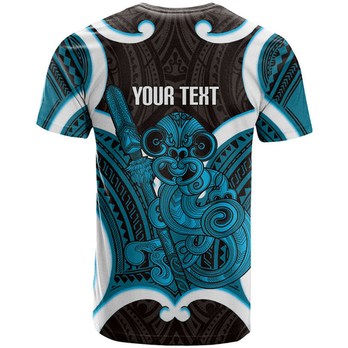 Kikorangi Aotearoa Atua Tumatauenga Personalised T Shirt Maori God Of War Tiki With Taiaha