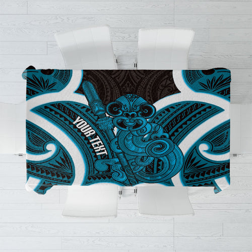 Kikorangi Aotearoa Atua Tumatauenga Personalised Tablecloth Maori God Of War Tiki With Taiaha