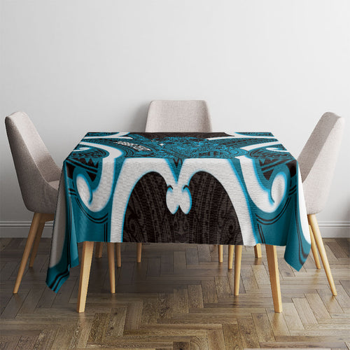 Kikorangi Aotearoa Atua Tumatauenga Personalised Tablecloth Maori God Of War Tiki With Taiaha