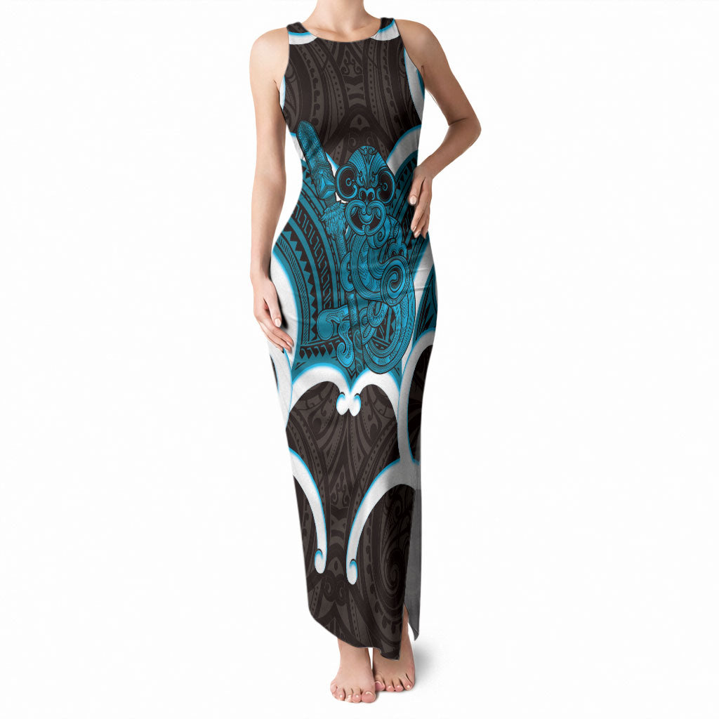 Kikorangi Aotearoa Atua Tumatauenga Personalised Tank Maxi Dress Maori God Of War Tiki With Taiaha