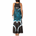 Kikorangi Aotearoa Atua Tumatauenga Personalised Tank Maxi Dress Maori God Of War Tiki With Taiaha