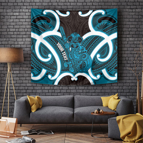 Kikorangi Aotearoa Atua Tumatauenga Personalised Tapestry Maori God Of War Tiki With Taiaha