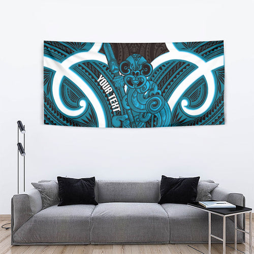 Kikorangi Aotearoa Atua Tumatauenga Personalised Tapestry Maori God Of War Tiki With Taiaha