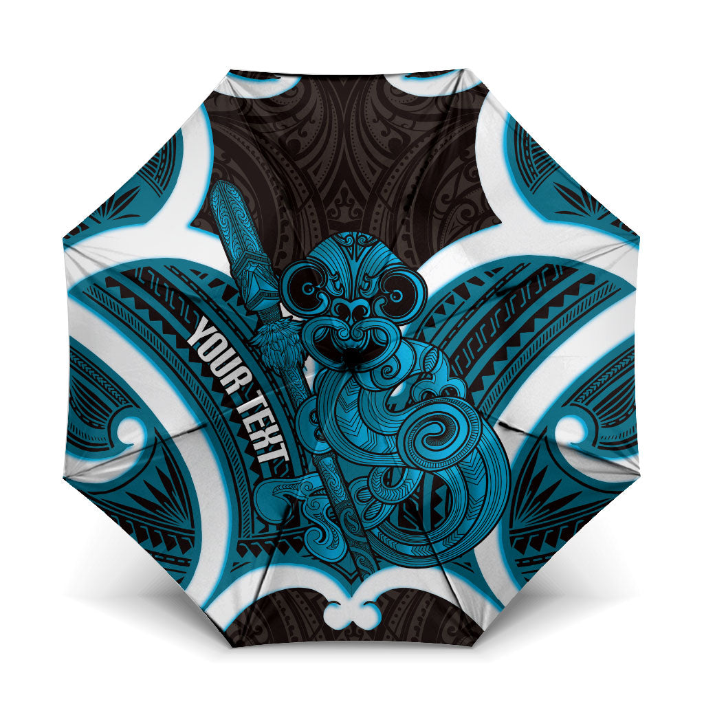 Kikorangi Aotearoa Atua Tumatauenga Personalised Umbrella Maori God Of War Tiki With Taiaha