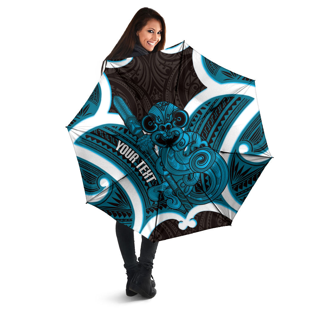 Kikorangi Aotearoa Atua Tumatauenga Personalised Umbrella Maori God Of War Tiki With Taiaha