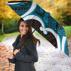 Kikorangi Aotearoa Atua Tumatauenga Personalised Umbrella Maori God Of War Tiki With Taiaha