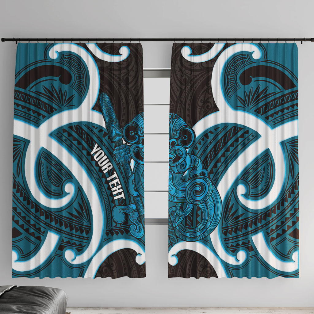 Kikorangi Aotearoa Atua Tumatauenga Personalised Window Curtain Maori God Of War Tiki With Taiaha