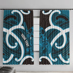Kikorangi Aotearoa Atua Tumatauenga Personalised Window Curtain Maori God Of War Tiki With Taiaha