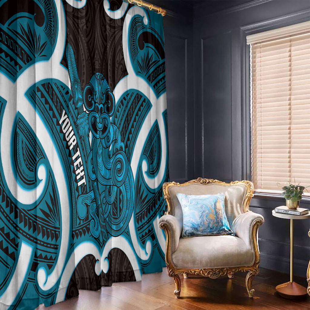 Kikorangi Aotearoa Atua Tumatauenga Personalised Window Curtain Maori God Of War Tiki With Taiaha