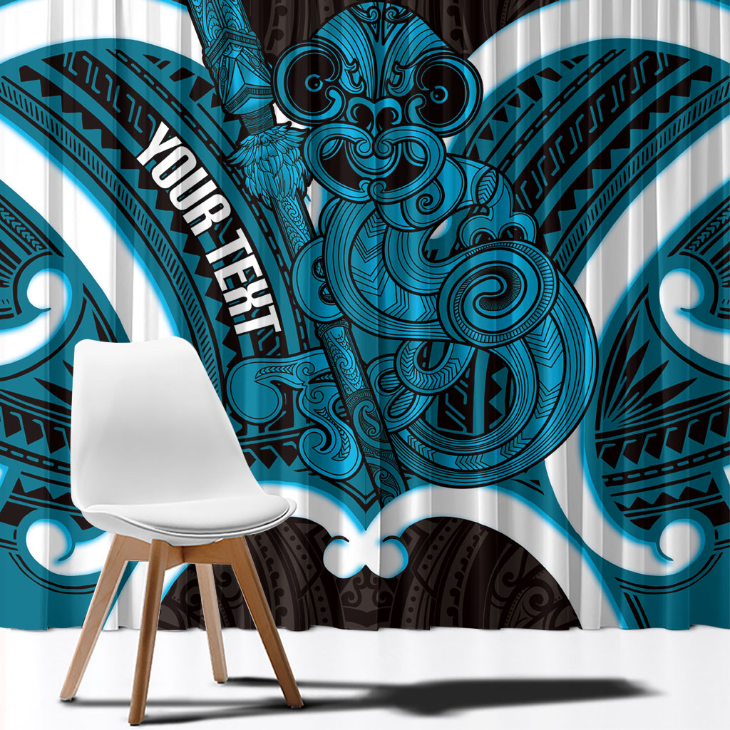 Kikorangi Aotearoa Atua Tumatauenga Personalised Window Curtain Maori God Of War Tiki With Taiaha