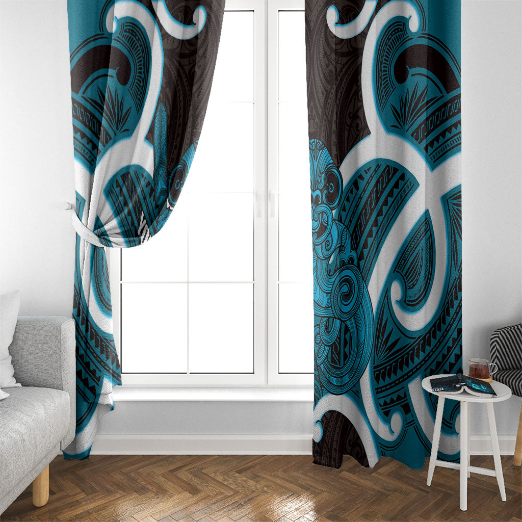 Kikorangi Aotearoa Atua Tumatauenga Personalised Window Curtain Maori God Of War Tiki With Taiaha