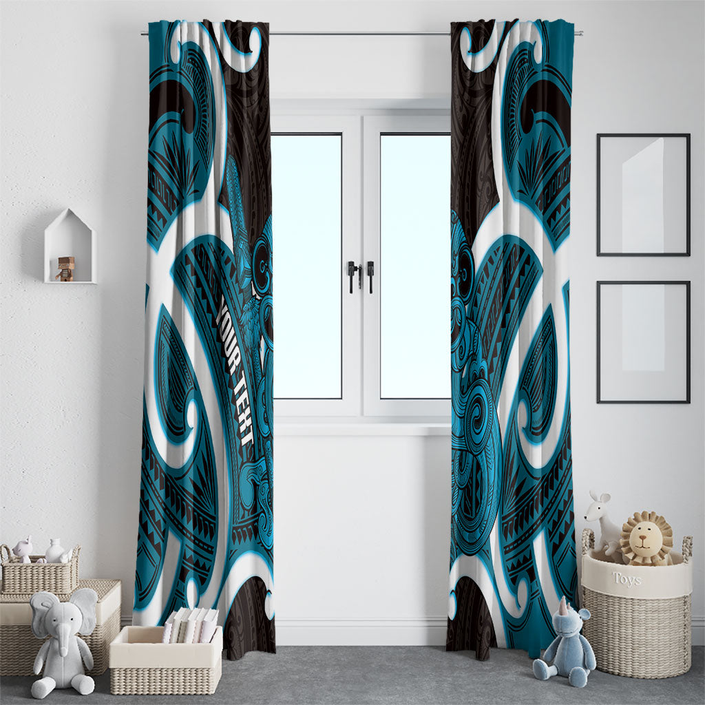 Kikorangi Aotearoa Atua Tumatauenga Personalised Window Curtain Maori God Of War Tiki With Taiaha