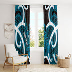Kikorangi Aotearoa Atua Tumatauenga Personalised Window Curtain Maori God Of War Tiki With Taiaha