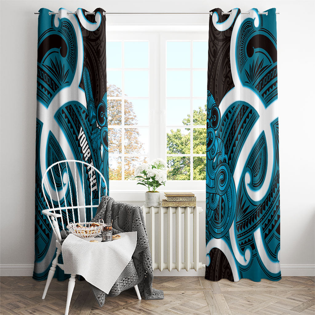 Kikorangi Aotearoa Atua Tumatauenga Personalised Window Curtain Maori God Of War Tiki With Taiaha
