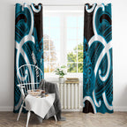 Kikorangi Aotearoa Atua Tumatauenga Personalised Window Curtain Maori God Of War Tiki With Taiaha