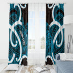Kikorangi Aotearoa Atua Tumatauenga Personalised Window Curtain Maori God Of War Tiki With Taiaha