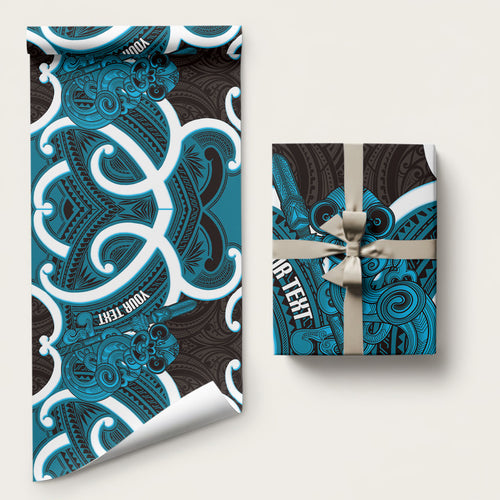 Kikorangi Aotearoa Atua Tumatauenga Personalised Wrapping Paper Maori God Of War Tiki With Taiaha