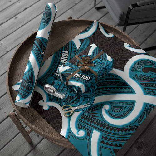 Kikorangi Aotearoa Atua Tumatauenga Personalised Wrapping Paper Maori God Of War Tiki With Taiaha