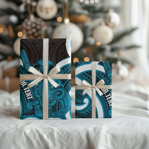 Kikorangi Aotearoa Atua Tumatauenga Personalised Wrapping Paper Maori God Of War Tiki With Taiaha