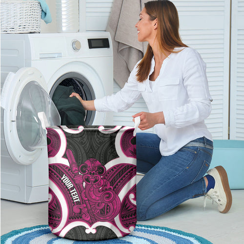 Mawhero Aotearoa Atua Tumatauenga Personalised Laundry Basket Maori God Of War Tiki With Taiaha
