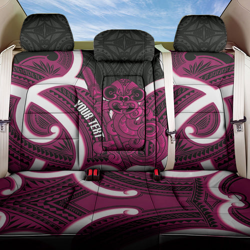 Mawhero Aotearoa Atua Tumatauenga Personalised Back Car Seat Cover Maori God Of War Tiki With Taiaha