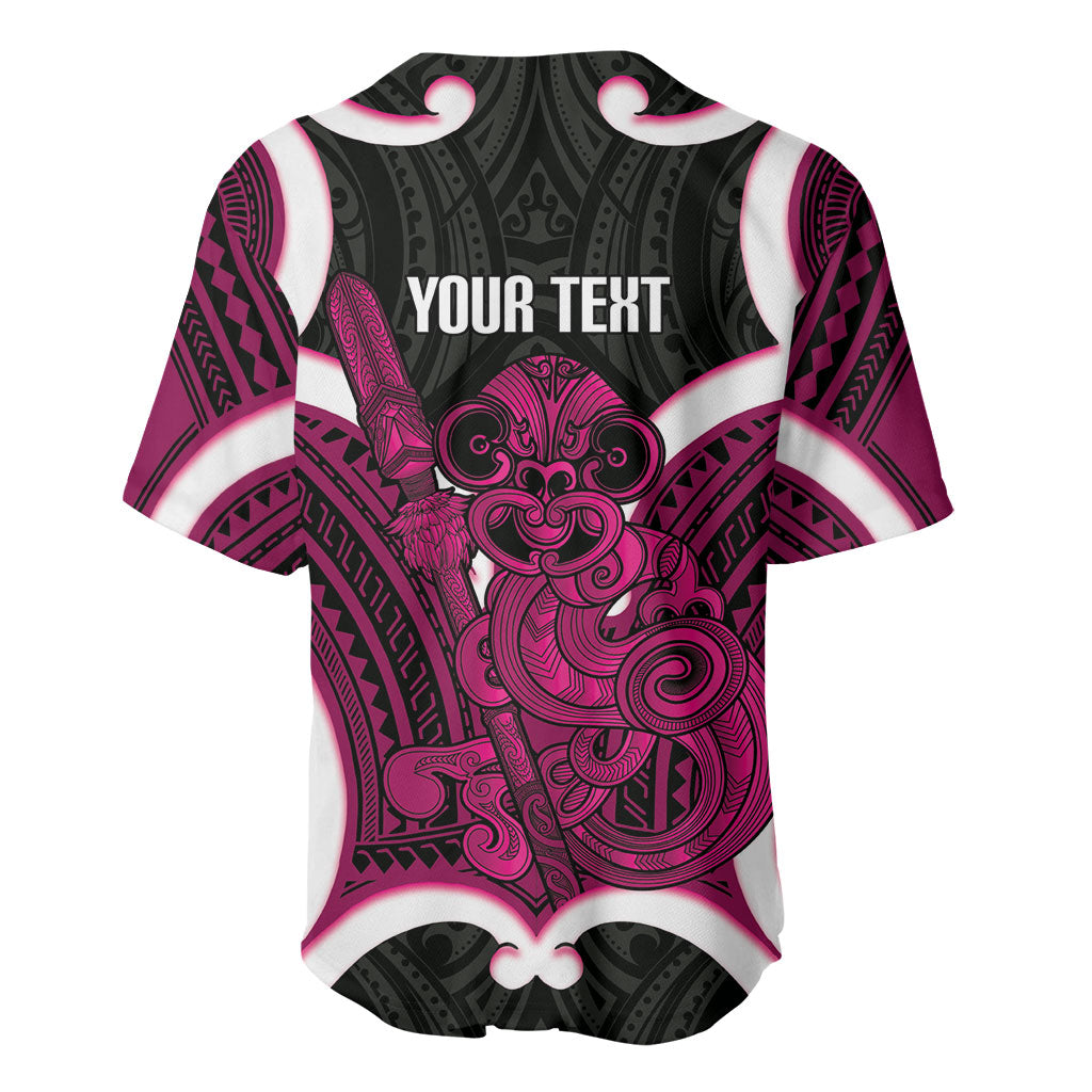 Mawhero Aotearoa Atua Tumatauenga Personalised Baseball Jersey Maori God Of War Tiki With Taiaha
