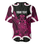 Mawhero Aotearoa Atua Tumatauenga Personalised Baseball Jersey Maori God Of War Tiki With Taiaha