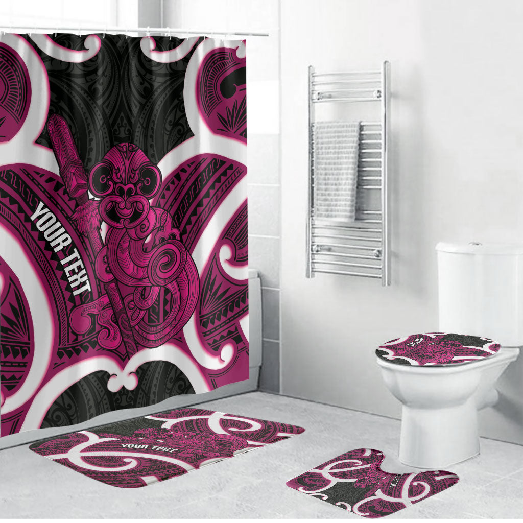 Mawhero Aotearoa Atua Tumatauenga Personalised Bathroom Set Maori God Of War Tiki With Taiaha