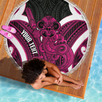 Mawhero Aotearoa Atua Tumatauenga Personalised Beach Blanket Maori God Of War Tiki With Taiaha