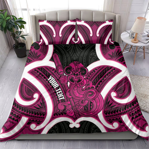 Mawhero Aotearoa Atua Tumatauenga Personalised Bedding Set Maori God Of War Tiki With Taiaha