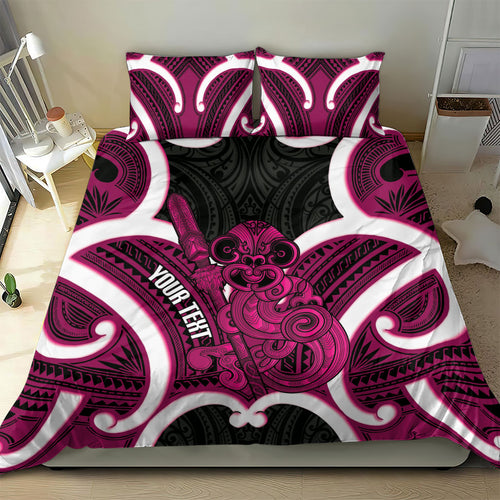 Mawhero Aotearoa Atua Tumatauenga Personalised Bedding Set Maori God Of War Tiki With Taiaha